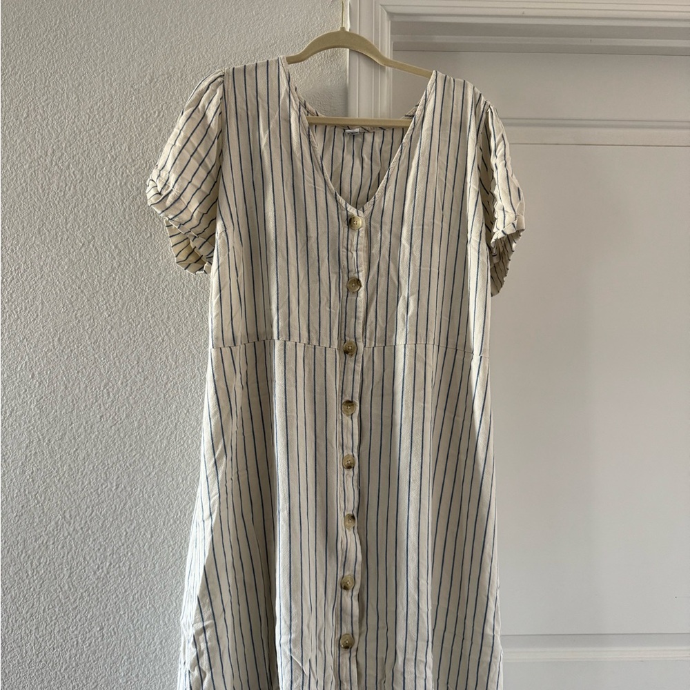 Old Navy White and Blue Striped Dress